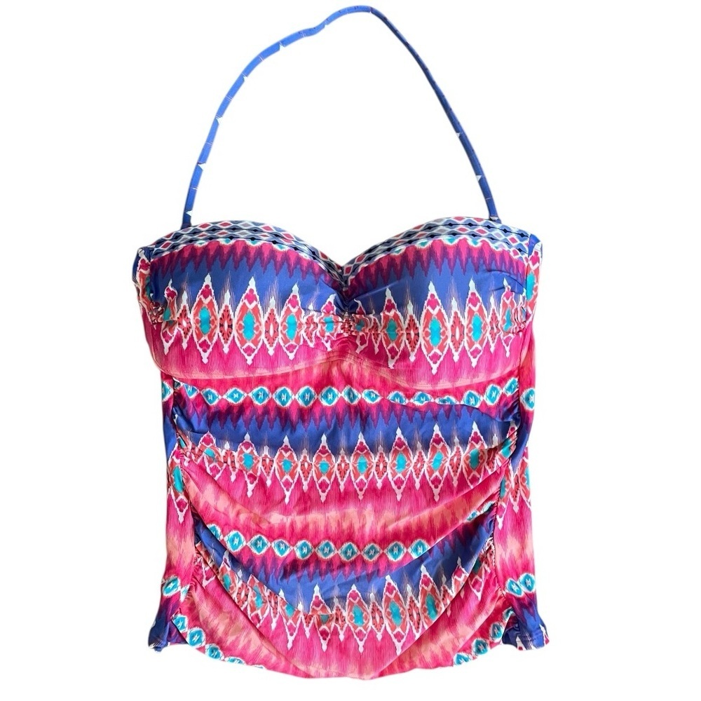 La Blanca Size 10 Womens Tropical Lined Wireless Pull On Halter Swim Tankini